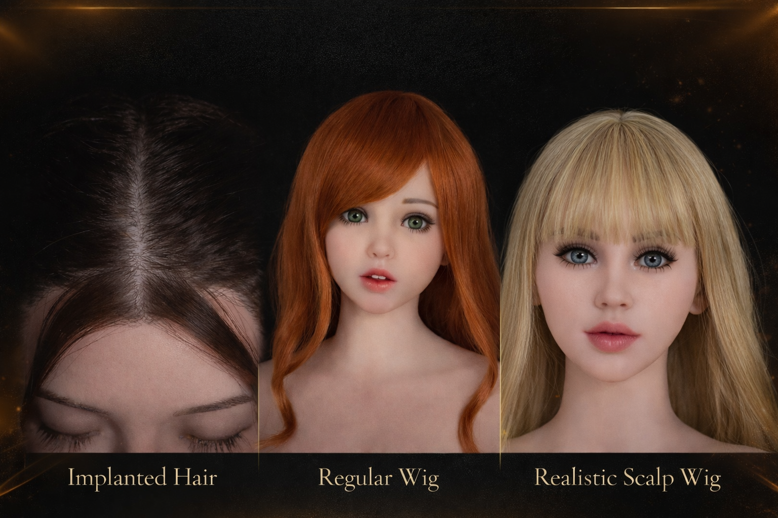 Capelli e peli nelle sex dolls: guida completa a wig, scalp wig, capelli impiantati e patch pubici