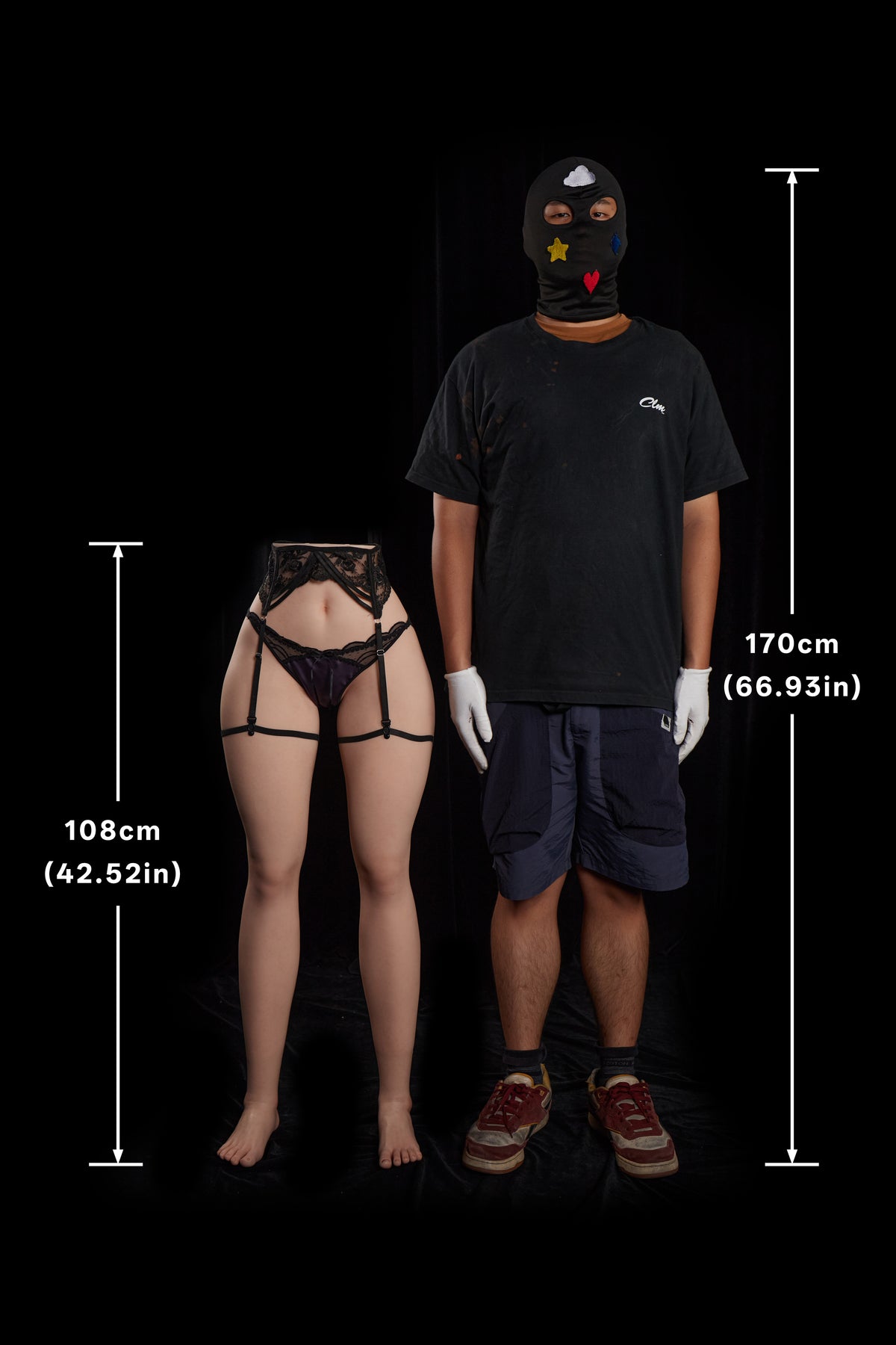 PW-L108 CLM ULW – confronto dimensionale 108 cm con riferimento umano 170 cm
