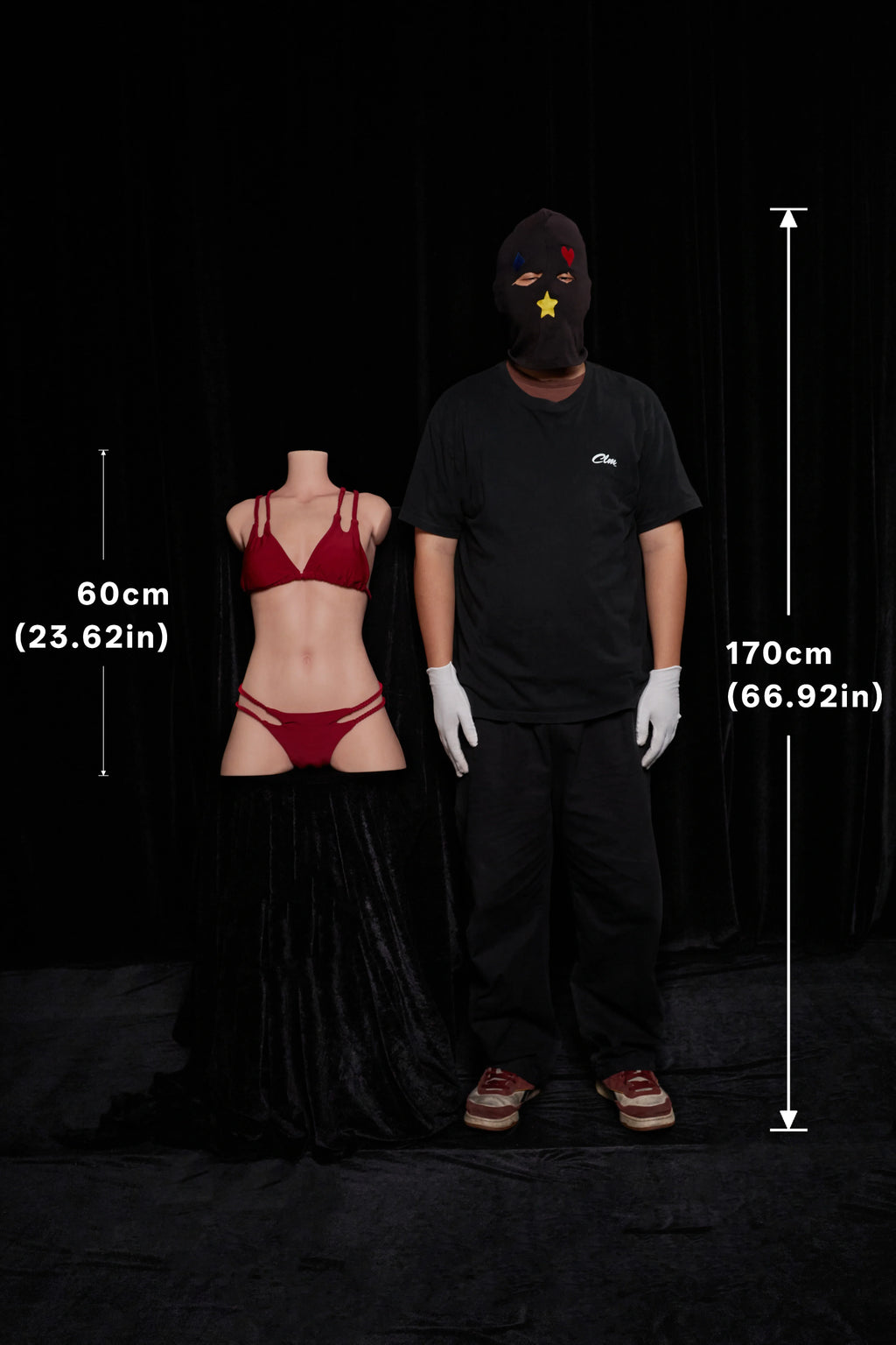 CLM ULW 661 torso senza testa 60 cm – confronto dimensioni frontale