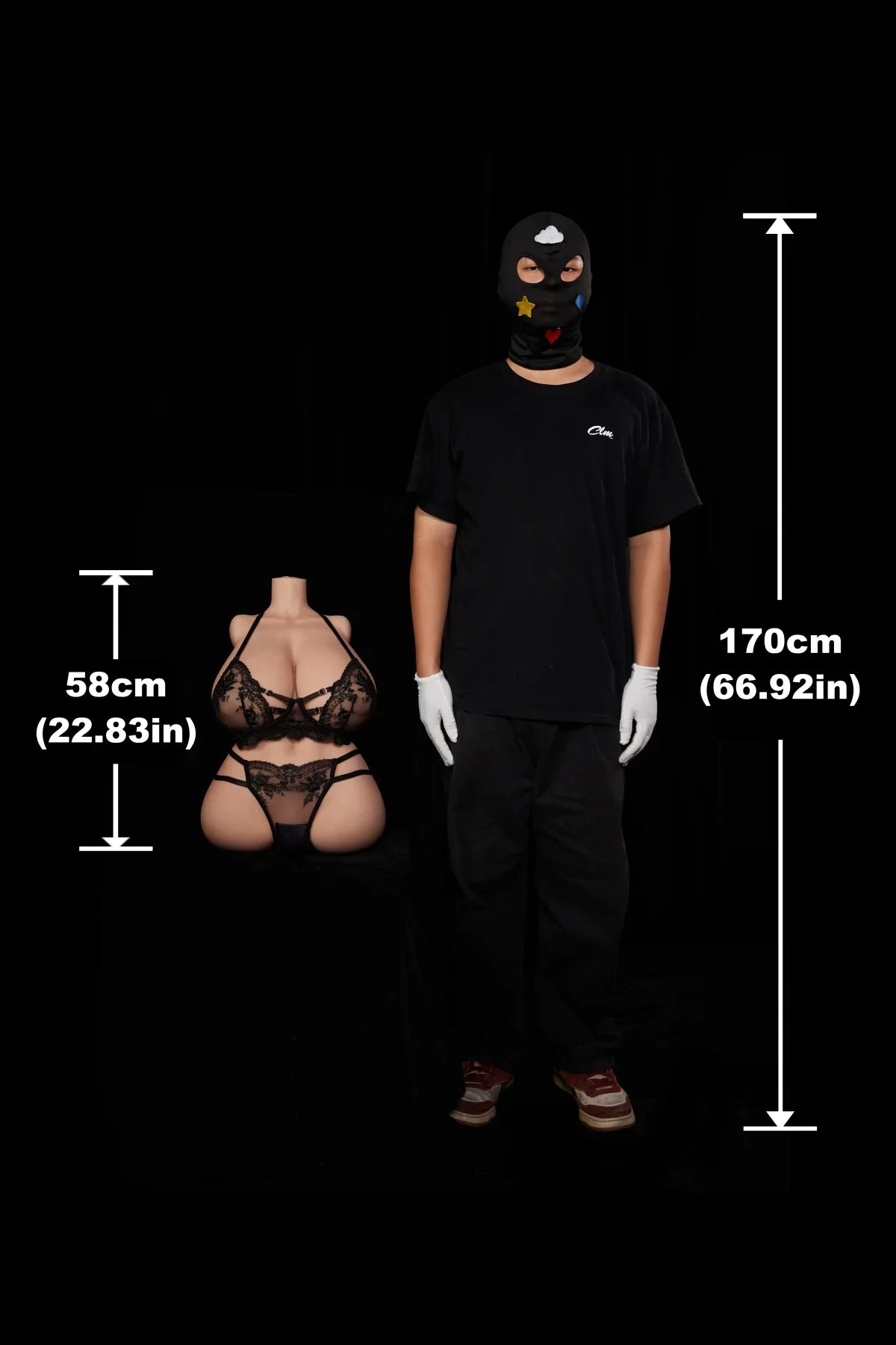 CLM ULW PW-U58 torso senza testa 58 cm - confronto dimensioni 1