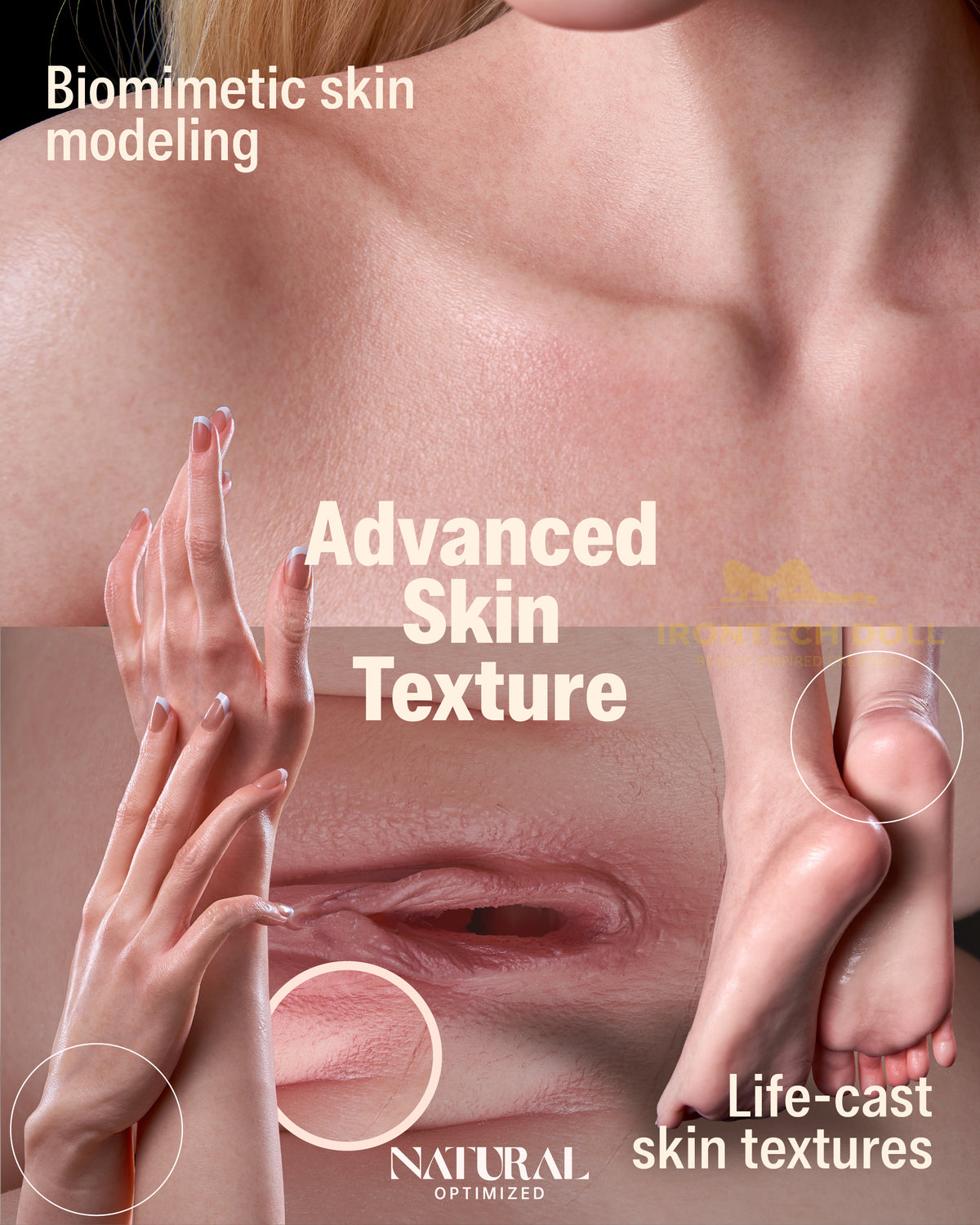 Irontech 171 cm – texture biomimetica del silicone